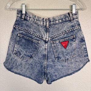 Vintage Denim Shorts Womens 9 Prezzia Cut Off High Waist 90s Acid Wash Blue Y2K